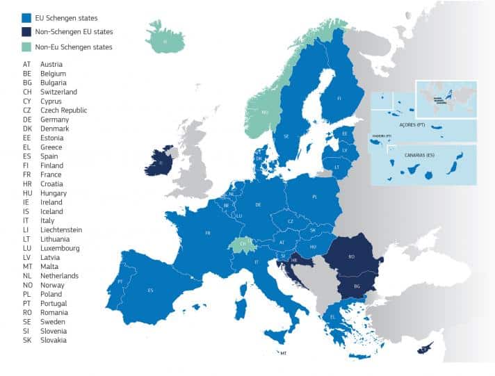 European countries Visas